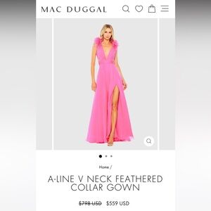 Mac Duggal hot pink dress- worn one time
